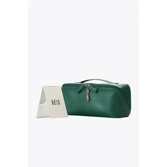 NWT Beis x Wicked Toiletry Kit Cosmetic Bag In Wicked Green - Picture 4 of 6